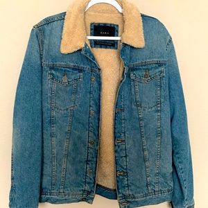 ZARA Jean jacket with fuzzy lining